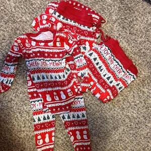 Little Sleepies Red and White Holiday Pajama Set for the family